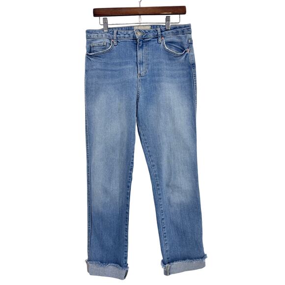 Free People High Rise Raw Hem Ankle Jeans W29 5 pockets Light Wash - Picture 3 of 4